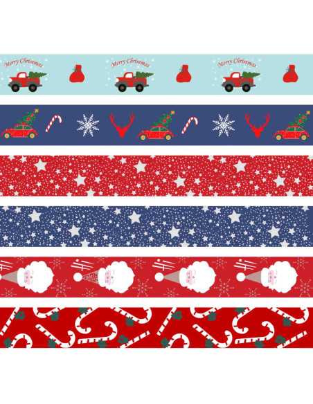 Rubans Noël fantaisie 2 m en display de 36 pcs