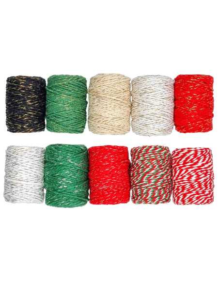 Ficelles Noël bicolores 25 m en display de 40 pcs