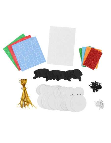 Je crée mes 24 suspensions bonshommes de neige 6x8,5cm x 250 pcs