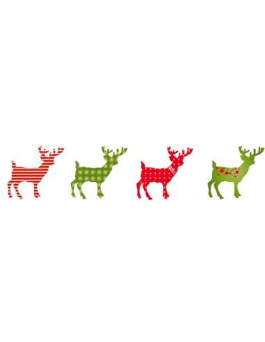 Embellissements renne bois peint 4 cm x 8 pcs