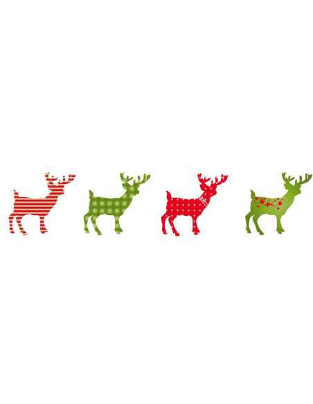 Embellissements renne bois peint 4 cm x 8 pcs