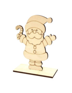 Père Noël en bois à poser, 11,2 x 15,5 x 5 cm