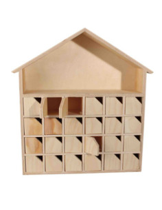 Maison de l avent bois à poser 31 x 34 x 7 cm