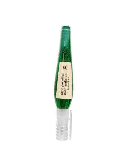 Stylo paillettes diamantines vert foncé 10 grs