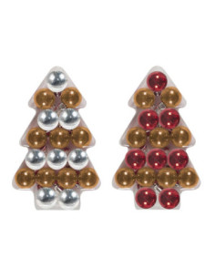 17Pcs Boules Noël Coffret Sapin Assorti Rouge Blanc + Or Rouge