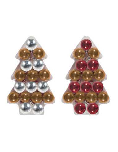 17Pcs Boules Noël Coffret Sapin Assorti Rouge Blanc + Or Rouge