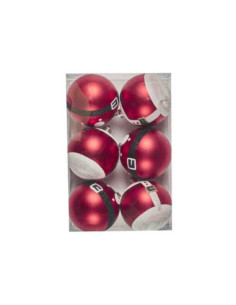 Set 6 Boules Noël 7 cm Rouge