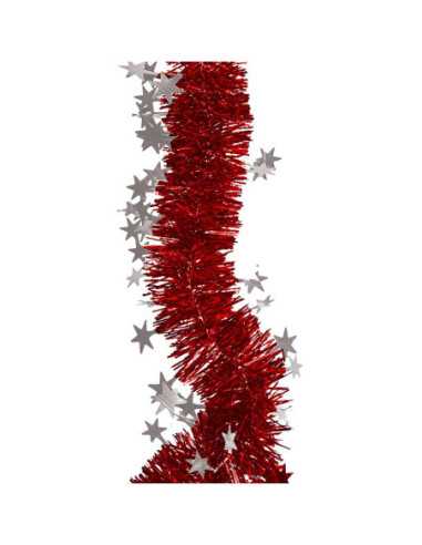 Guirlande 2 mètres Etoiles Rouge Et Argenté