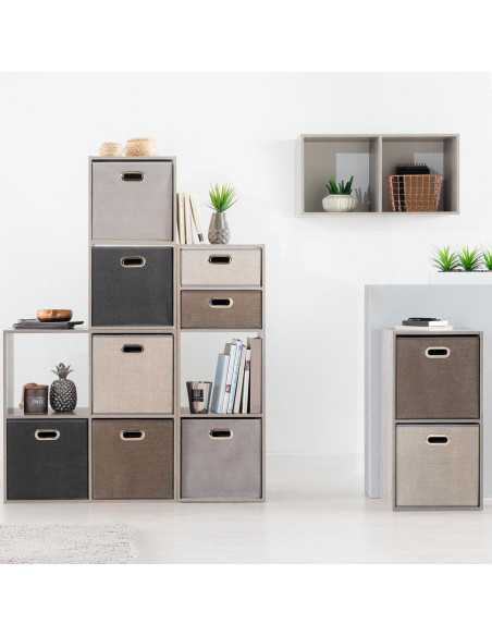 Boîte de rangement 31x31 cm Marron chiné