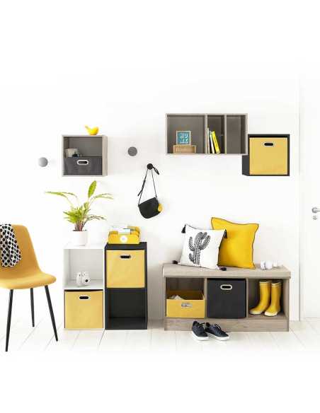 Boîte de rangement 31x31 cm Jaune