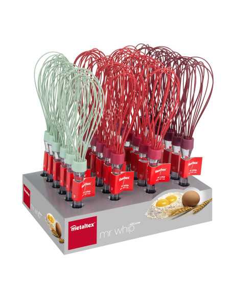 Fouet MR WHIP silicone 27cm col. Assort. En DISPLAY