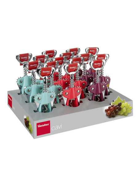 Tire-bouchons à leviers CAVI col. Assort. En DISPLAY