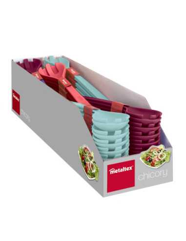 Couvert salade CHICORY plast. 27cm col. Assort. En DISPLAY