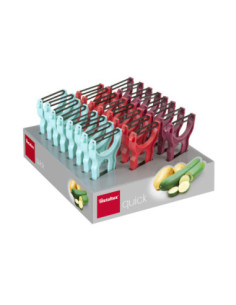 Rase-légumes QUICK lame acier trempé étrier plast. Col. Assort. En DISPLAY