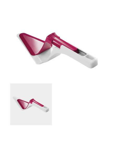 Tranche et pelle à tarte avec poussoir plast. 26,5cm bicolore