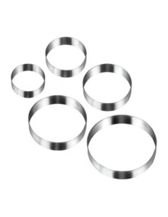 5 emporte-pièces inox forme CERCLE 5 tailles