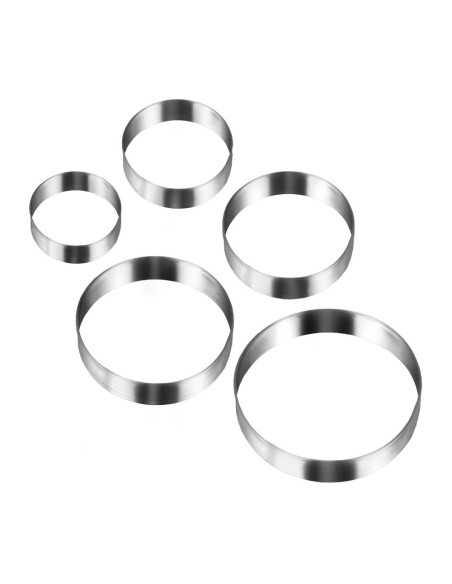 5 emporte-pièces inox forme CERCLE 5 tailles