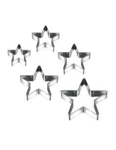5 emporte-pièces inox forme ETOILE 5 tailles