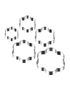 5 emporte-pièces inox forme FLEUR 5 tailles