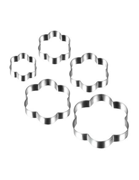 5 emporte-pièces inox forme FLEUR 5 tailles