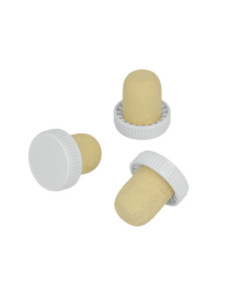 6 bouchons liège tête plast.