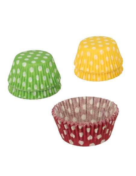 60 caissettes GM Ø 6,5cm col. assort. A POIS