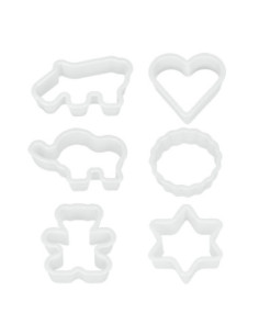 6 emporte-pièces plast. motifs assort.