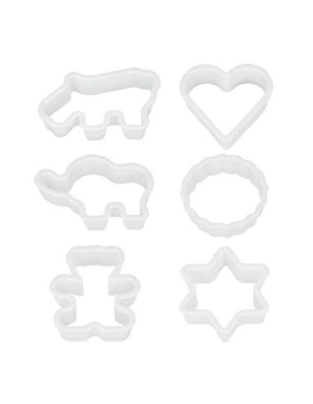 6 emporte-pièces plast. motifs assort.