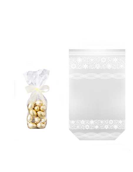 10 sachets DENTELLES cello. GM 14x23,5cm