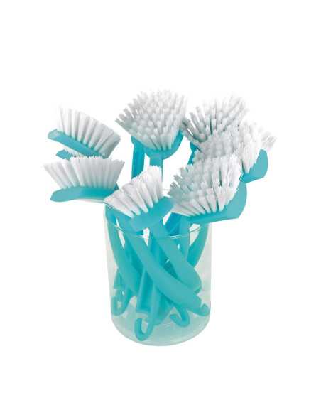 Brosse vaisselle LINDO ronde col. AQUA en POT