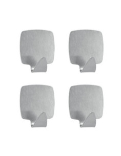 4 crochets adh. inox CARRE 3x3,4cm