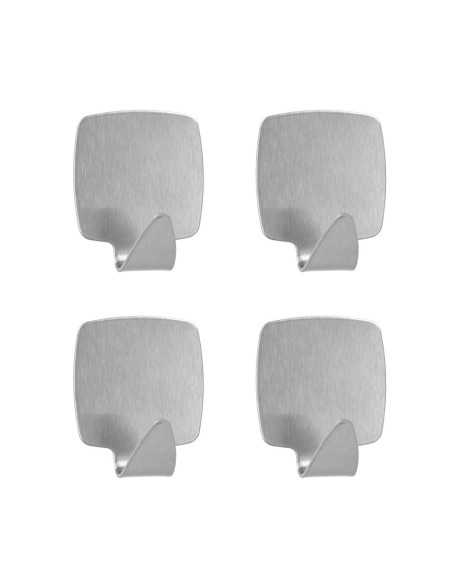 4 crochets adh. inox CARRE 3x3,4cm