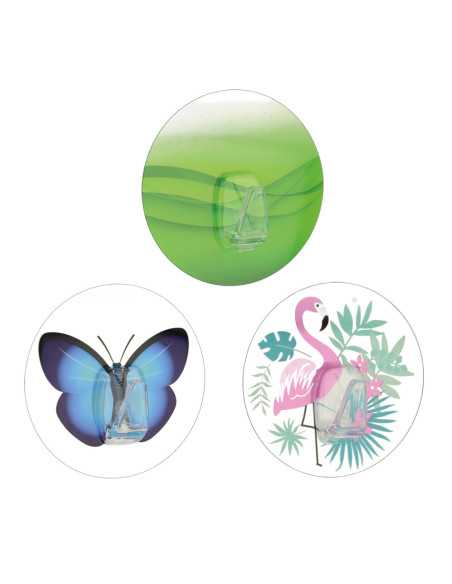 Crochet statique U-FIX plast. Ø 8,5cm col. assort.