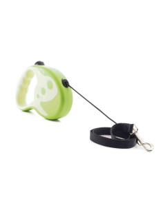 laisse retractable, nylon 3 m, chien 12 kg, vert