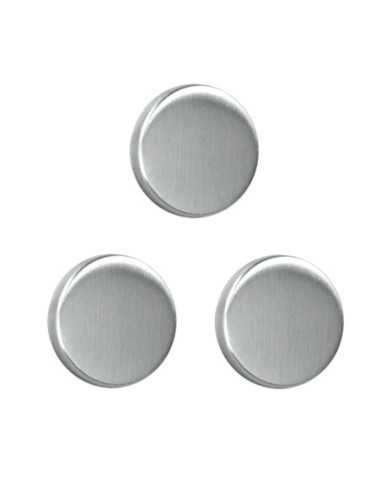 3 magnets adh. ronds inox brossé Ø 3,5cm