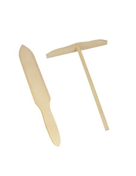 Rateau + spatule à crêpes bois