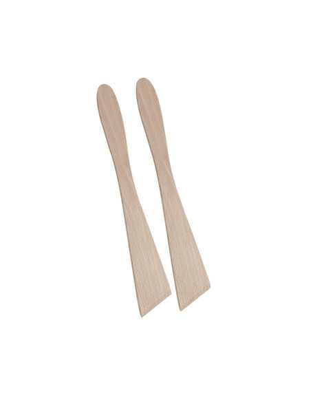 2 spatules plates bois 29cm
