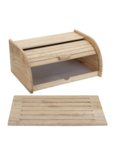 Boite à pain + planche hévéa 40x18x27cm (EM.100)