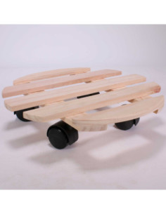 Support à roulette bois 30 cm