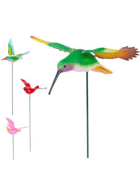 Oiseau pique métal 20 cm