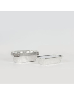 6 barquettes aluminium 20 x 11 cm avec couvercle