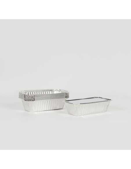 6 barquettes aluminium 20 x 11 cm avec couvercle