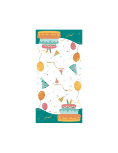 Nappe en papier damassé Happy Party