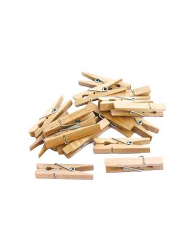 Pinces à linge bois naturel 2,5 cm x 50 pcs