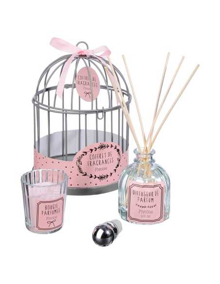 Coffret Cage Lola Amor senteur Pivoine Ø13,5 H19 cm – Déco parfumée Coffret Cage Lola Amor senteur Pivoine Ø13,5 H19 cm – Déco parfumée