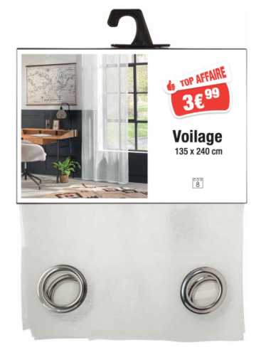 Voilage blanc 135 x 240 cm