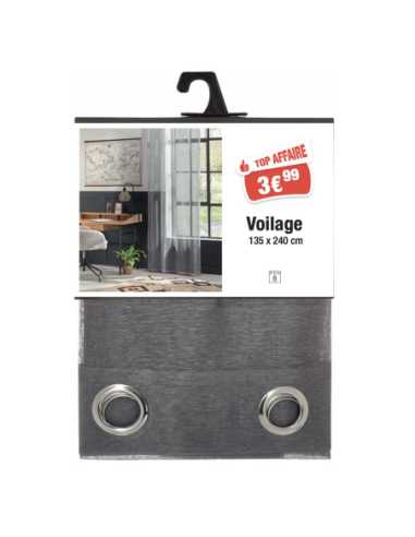 Voilage gris 135 x 240 cm