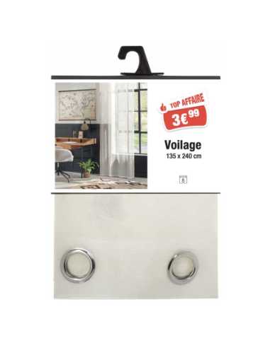 Voilage ivoire 135 x 240 cm
