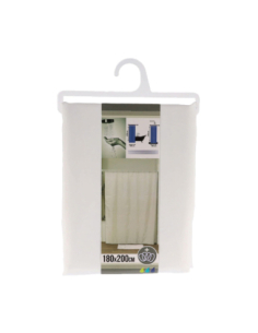 Rideau de douche polyester  12 anneaux - Blanc