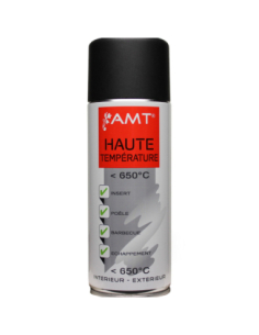 Bombe de peinture aérosol AMT hautes températures 650° noir